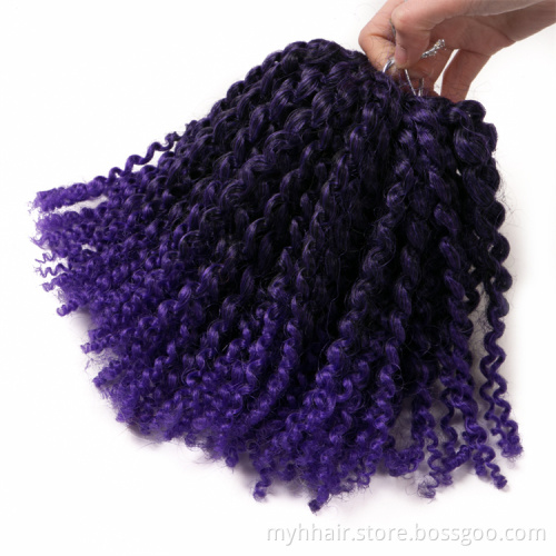 Short 90g/piece 8 Inch Synthetic Marley Brown Ombre Braiding Hair Extension Blonde Curly Crochet Afro Kinky Twist Braid